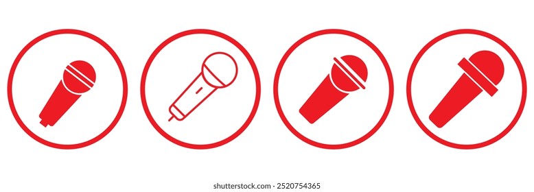 Microphone Icons set. variant microphone icon. Karaoke mic. Podcast microphone. web and mobile icons. vector illustration
