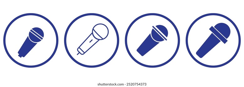 Microphone Icons set. variant microphone icon. Karaoke mic. Podcast microphone. web and mobile icons. vector illustration