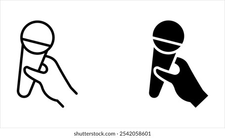 Microphone Icons set. variant microphone icon. Karaoke mic. Podcast microphone on white background