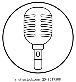 Mikrofonsymbole eingestellt. Variantenmikrofon-Symbol. Karaoke-Mikro. Podcast-Mikrofon. Web- und mobile Symbole. Vektorgrafik