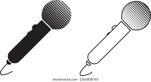 Microphone Icons set. variant microphone icon. Karaoke mic. Podcast microphone. web and mobile icons. vector illustration
