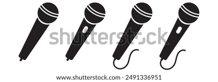 Microphone Icons set. variant microphone icon. Karaoke mic. Podcast microphone. web and mobile icons. vector illustration. EPS 10