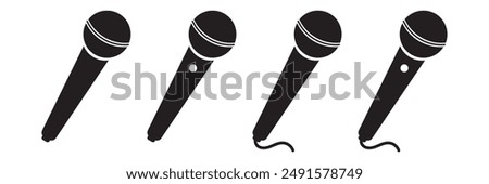 Microphone Icons set. variant microphone icon. Karaoke mic. Podcast microphone. web and mobile icons.