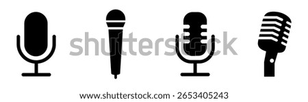 Microphone Icons set. variant microphone icon. Karaoke mic. Podcast microphone. web and mobile icons. vector illustration
