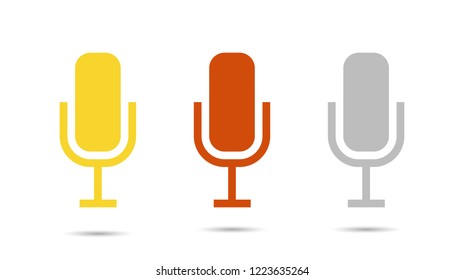 Microphone icons set. Vector illustration