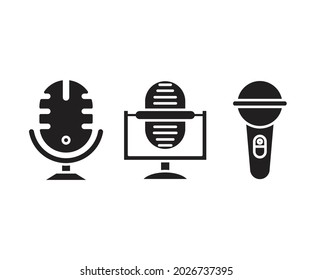 microphone icons set vector illustration