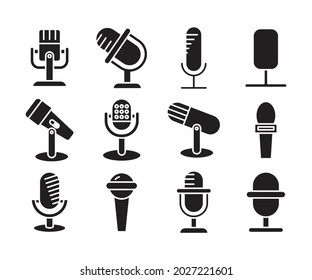 microphone icons set vector illustration
