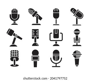 microphone icons set vector illustration
