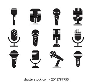 ilustración vectorial de iconos de micrófono