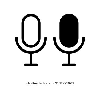 Microphone icons set. Vector illustration isolated on white background.