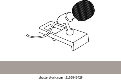 Symbol für Mikrofone eingestellt. Vektorgrafik. Kopfhörer und Mikrofon nach hinten auf weißem Hintergrund, Silhouettenstil, Vektorgrafik