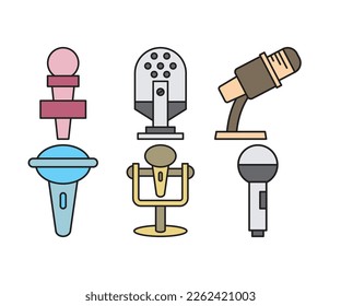 microphone icons set vector illustration