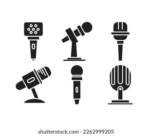 microphone icons set vector illustration