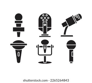 microphone icons set vector illustration
