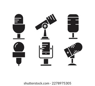 microphone icons set vector illustration