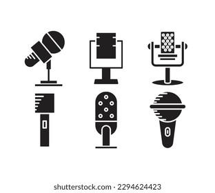 microphone icons set vector illustration
