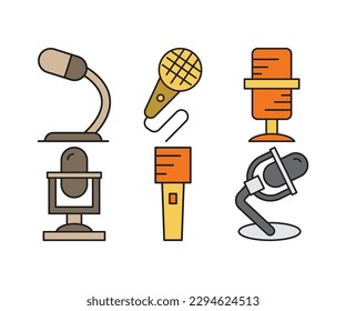 microphone icons set vector illustration