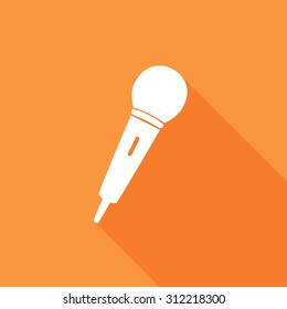 Microphone icons set. Vector Illustration eps10. Flat icon with long shadow. 