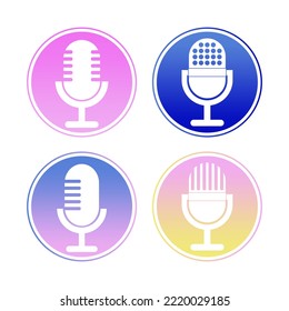iconos de micrófono conjunto vector perfecto para podcast 