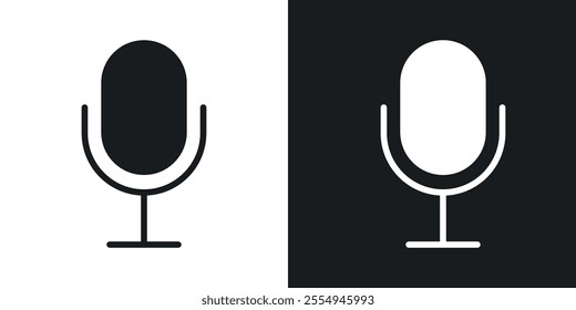 Microphone icons in solid black and white colors