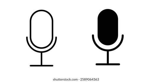 Microphone icons thin line illustrations designs