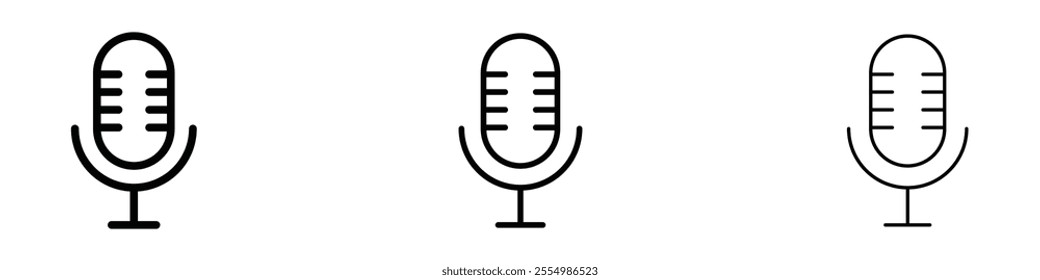Microphone icons in tree different stroke sizes