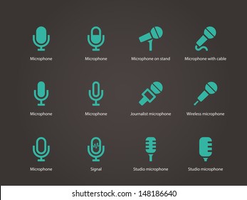 Microphone icons. Vector illustration.