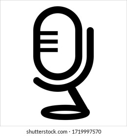 Mikrofonsymbole, Vektorgrafik. Mikrofonsymbole. Linie Art Vektorvorlage. 