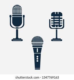 microphone icons vector illustration set