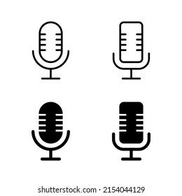 Vector de iconos de micrófono. símbolo de karaoke