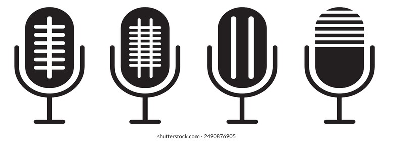 Microphone icons vector. karaoke sign and symbol. Vector illustration.