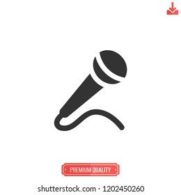Microphone icon,speaker vector,sound sign isolated on white background, simple voice  illustration for web and mobile platforms.