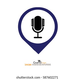microphone icon.vector illustration.eps10.