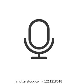 Microphone icon-voice, mic  vector line icon, simple linear pictogram