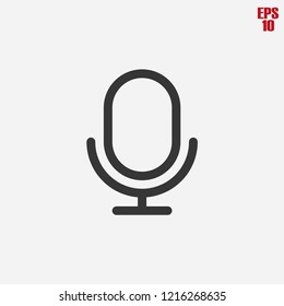 Microphone icon-voice, mic  vector line icon, simple linear pictogram