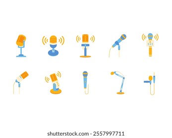 Microphone Illustration Design Element Set