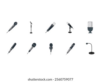 Microphone Illustration Design Element Set