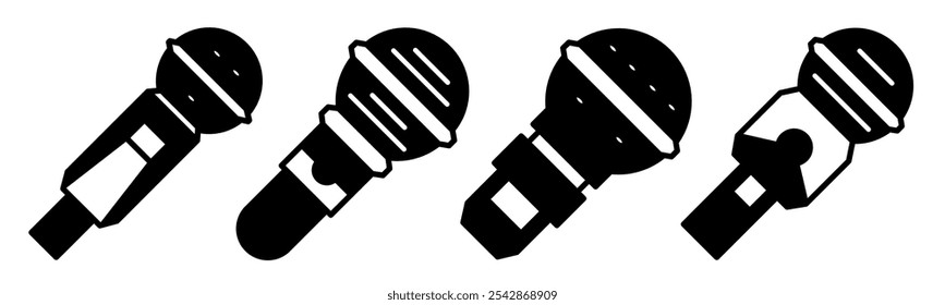 Microphone illustration. Microphone icon vector set. Design for business. Stock vector.