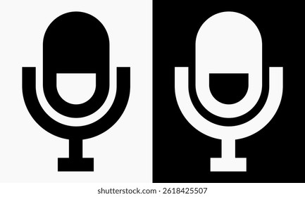 Microphone - Illustration Icon. Voice recording and podcast mic microphone button icon.  Audio microphone icon.