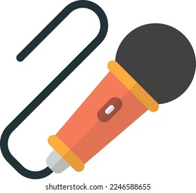 microphone illustration in minimal style isolated on background