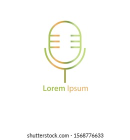 Microphone illustration , podcast logo concept. podcast vector design vector. mic vector design.