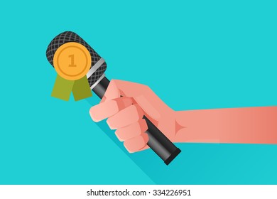 Microphone illustration: Prize concept