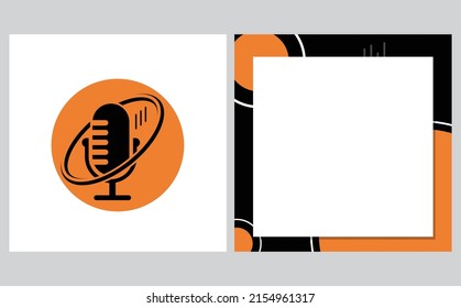 microphone illustration and social media post background. microphone logo is perfect for podcasts, music, studio symbols and more