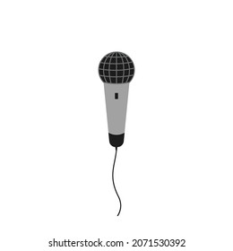 Microphone illustration vector flat editable. Mic logo