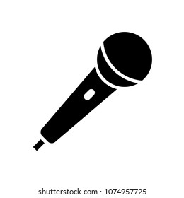 Microphone illustration. vector music sign - mic symbol, voice record icon for web site or mobile app