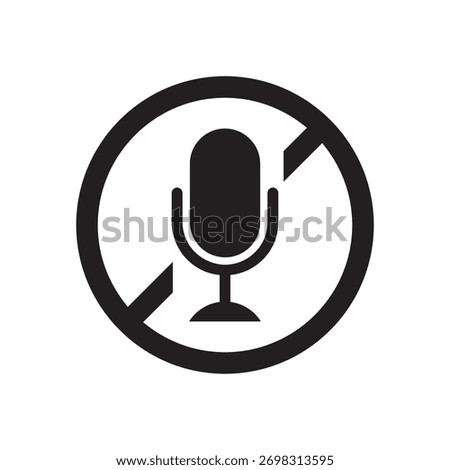 Microphone inside a circle with a diagonal line indicating recording is prohibited.
