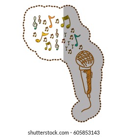 microphone instrument note music icon, vector illustration design
