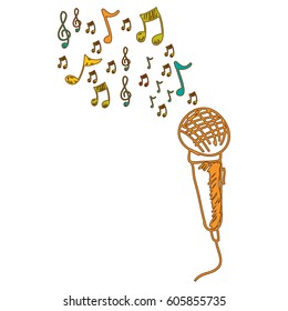 microphone instrument note music icon, vector illustration design