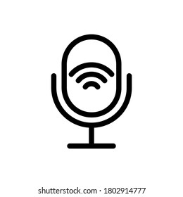 Microphone (Internet of Things) icon outline vector. isolated on white background 