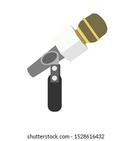 Microphone isolated. Flat design icon vector illustration.